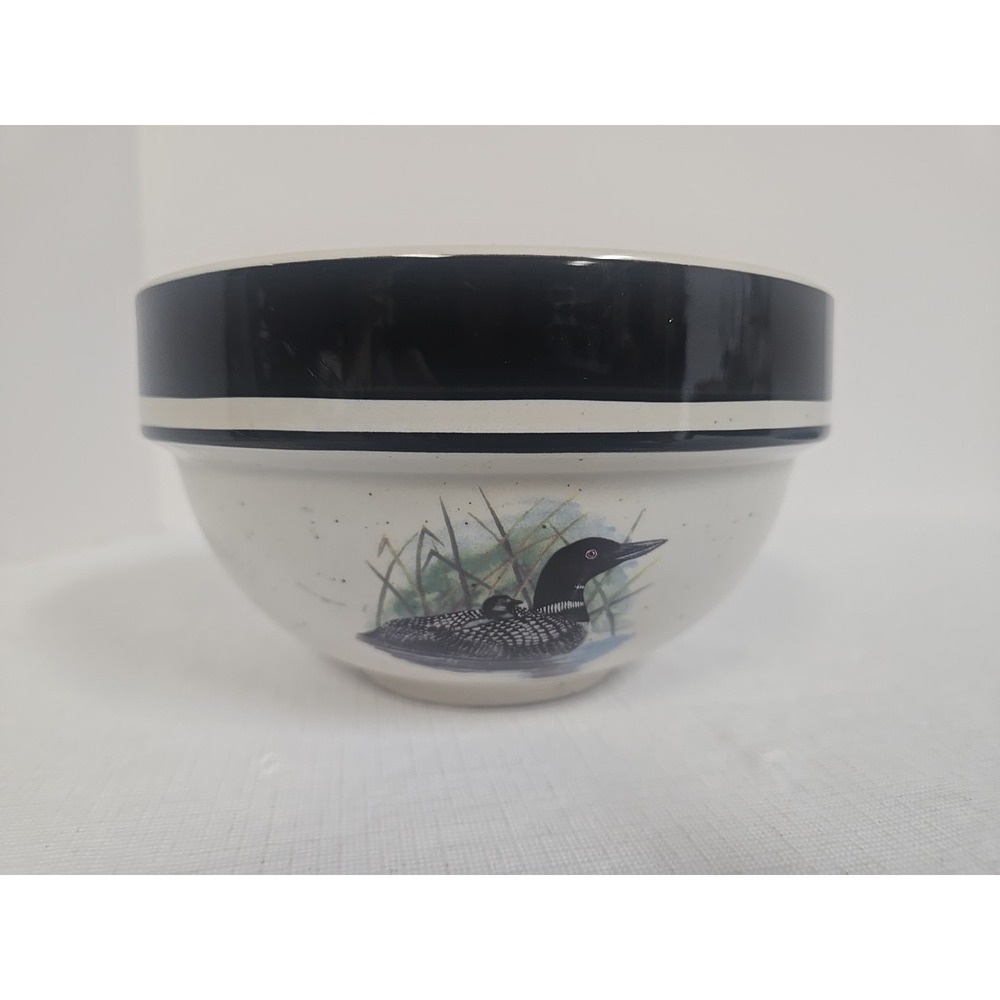 Scotty Z‎ Folkcraft Stoneware LOON LAKE 6 3/8" Cereal/Soup Bowl